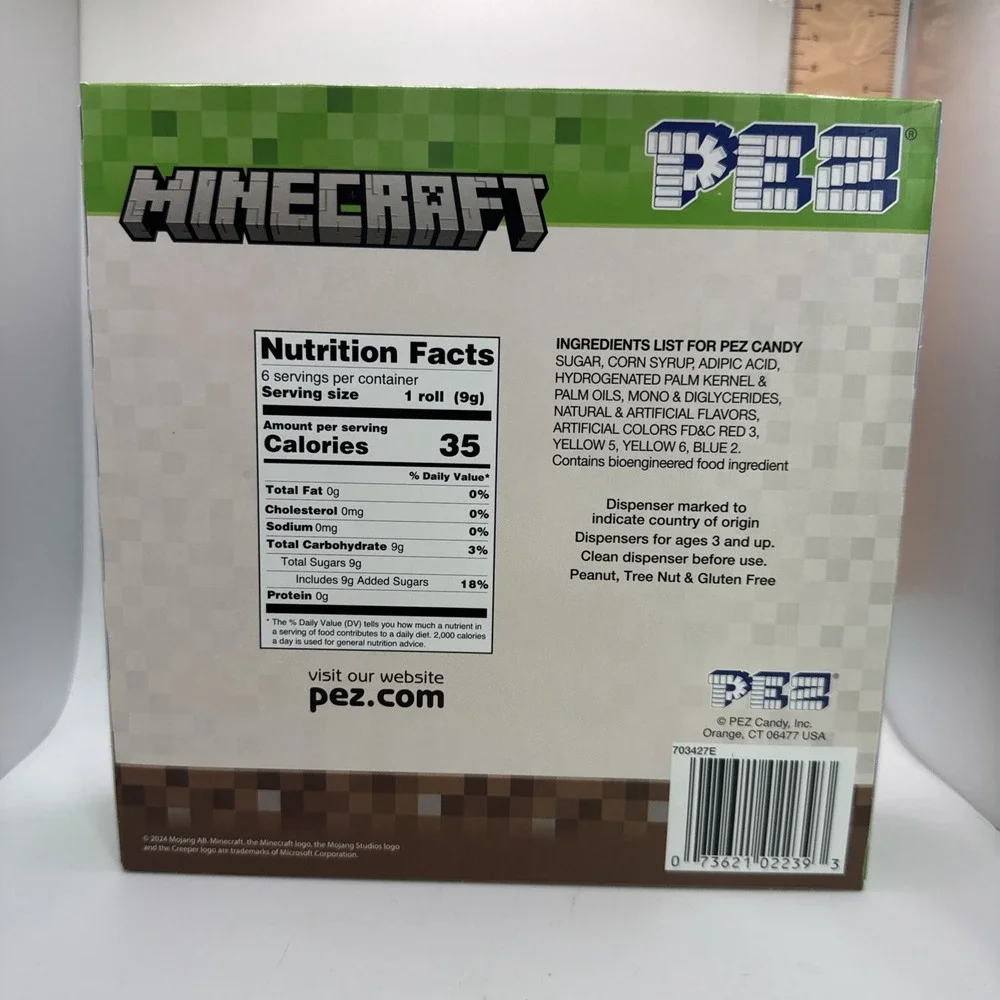 Minecraft PEZ Gift Set - 4 Dispensers + 6 Candy Rolls